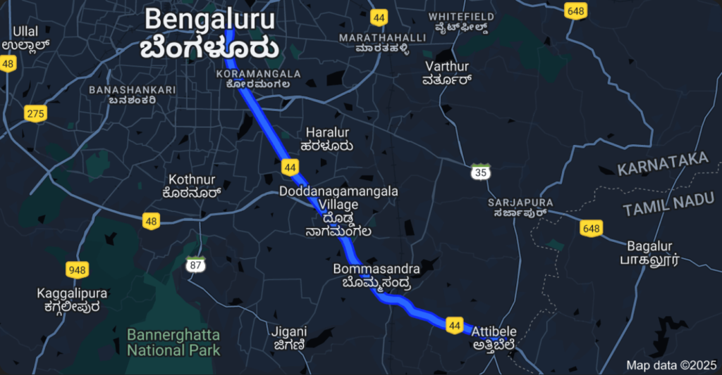 Hosur Road Map