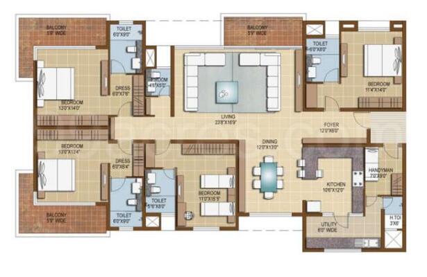 Sobha Queens Towers Floor Plan